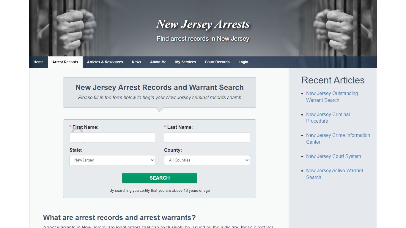 New Jersey Warrants and Arrest Records Search - New Jersey Arrests